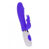 Purpurowy wibrator z masażerem łechtaczki króliczek