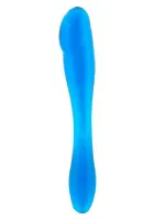  - dildo podwójne dwustronne penis niebieski 18cm