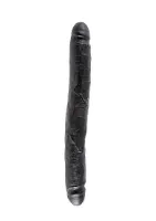  - pipedream king cock - dildo vaginalno-analne podwójne czarne pvc - slim 31cm (12