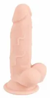 - dildo na przyssawce małe giętkie 17 cm cielisty