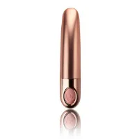 Mini wibrator masażer - rocks-off ellipse sensual harmony metallic dusk pink