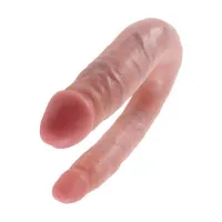 - podwójne dildo - king cock u-shaped double trouble small flesh małe