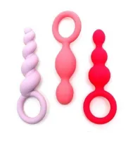 satisfyer plugs - zestaw 3 korków analnych kolorowy