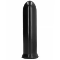  - klasyczne grube dildo pocisk all black 19,5 cm czarny