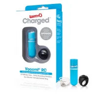 Potężny mini wibrator ze zdalnym sterowaniem - the screaming o charged remote control vooom bullet niebieski